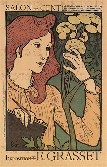 Girl with Flowers in Art Exibition Poster.