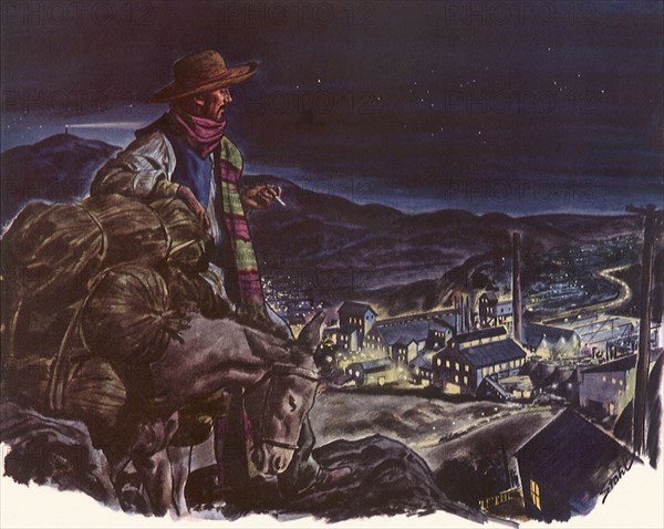 Argentinian Farmer looking over Mining Village.