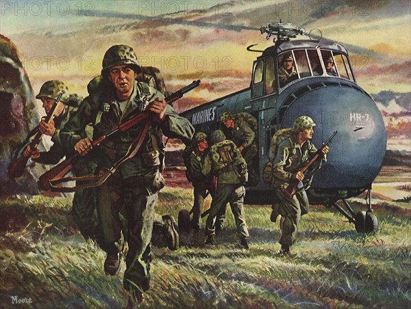 Marines land in Korea.