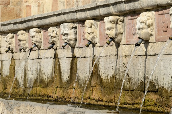 Fountain of the 99 Spouts. L'Aquila. Abruzzo. Italy