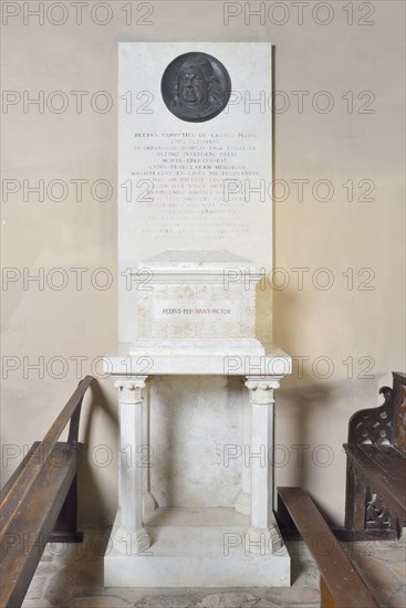 Perugia (Italy, Umbria, province of Perugia), Fontignano district, Church of the Annunziata. Tomb of Perugino (monument inaugurated in 1940)