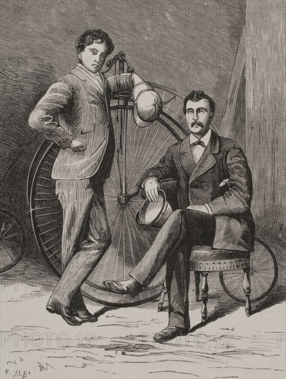 The velocipedists Emmanuel de Graffenried and Albert Laumailla