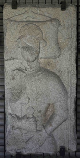 Fragment of a tombstone with relief depicting a warrior, ruler of La Coruna