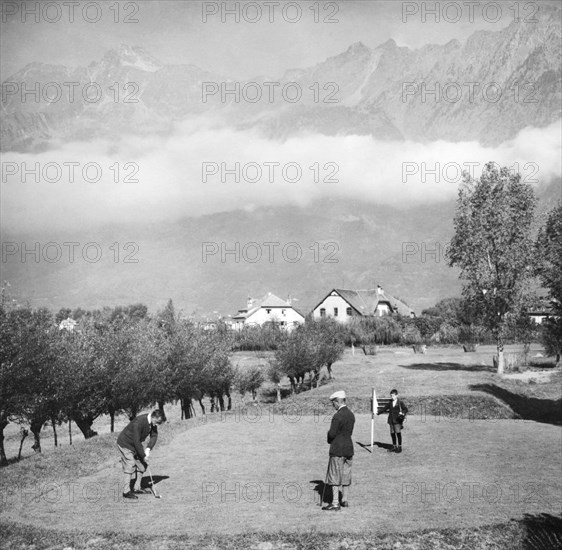 italy, merano, golf, 1920