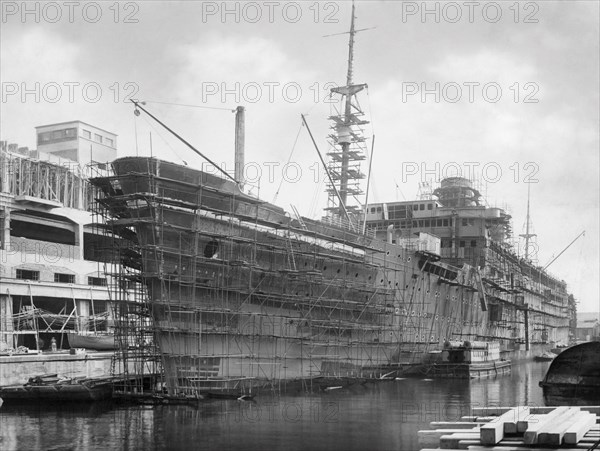 italy, liguria, genova, transatlantic liner, 1940-1945