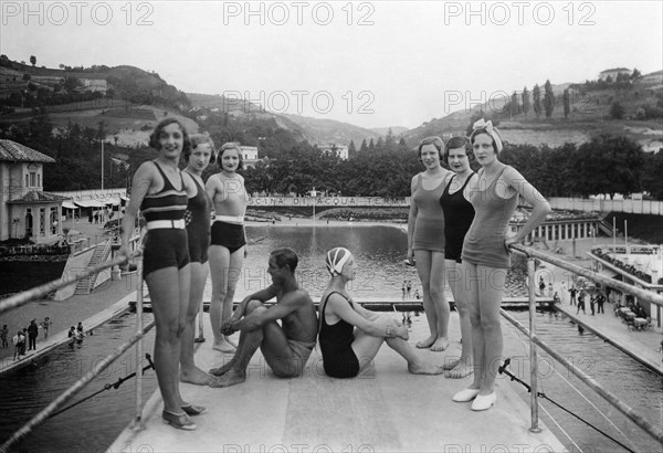 italy, piemonte, acqui terme, thermal baths, 1930-1940