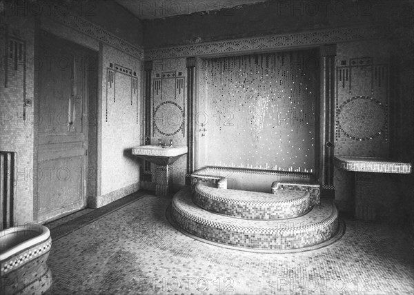 bathroom, mosaics, limoges, france, 1910-1920