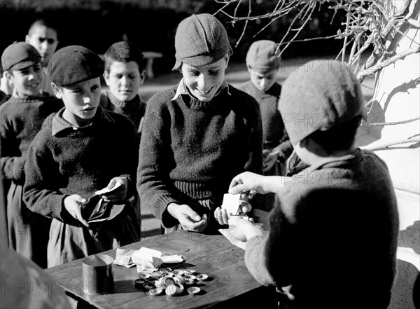 italy, the child village, children playing, march 1946