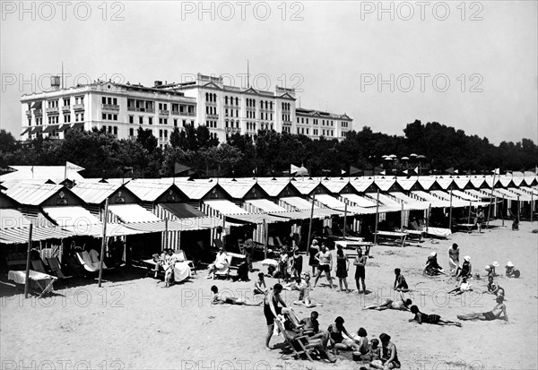 venise, lido, grand hotel des bains et cabanes