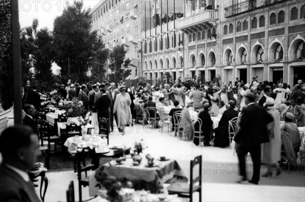 venise, lido, terrasse de l'hôtel excelsior palace