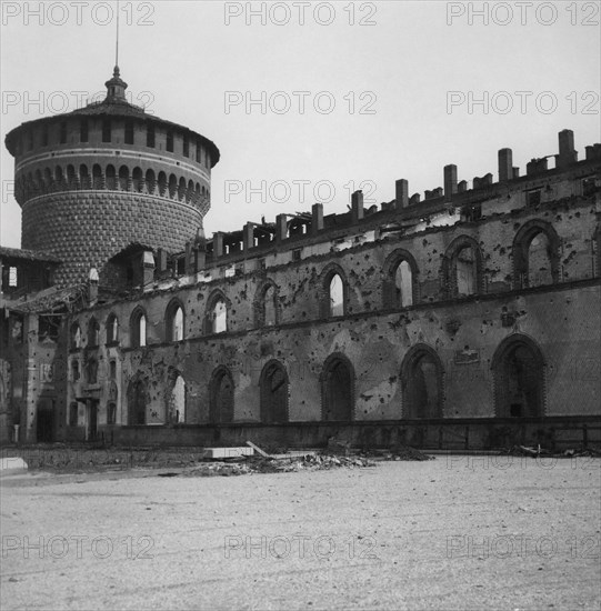 guerre, milan, château sforzesco, 1939 1945