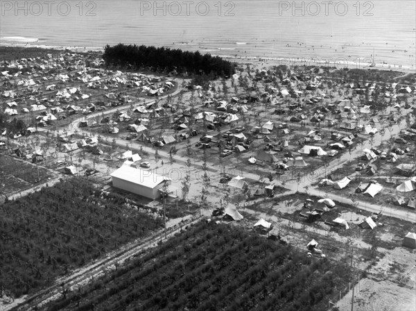 tourisme, venise, lido di jesolo, camping, 1958