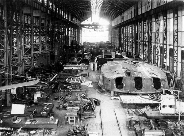 vickers war industry, département d'usinage des casemates, 1915-1918