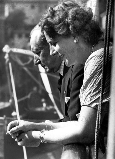 guglielmo marconi avec sa seconde épouse Maria Cristina Bezzi-Scali, 1936