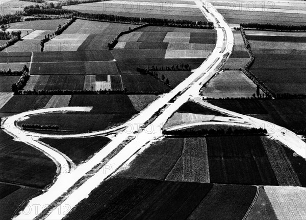 Construction de la jonction de nogarole à vérone sud, 1968