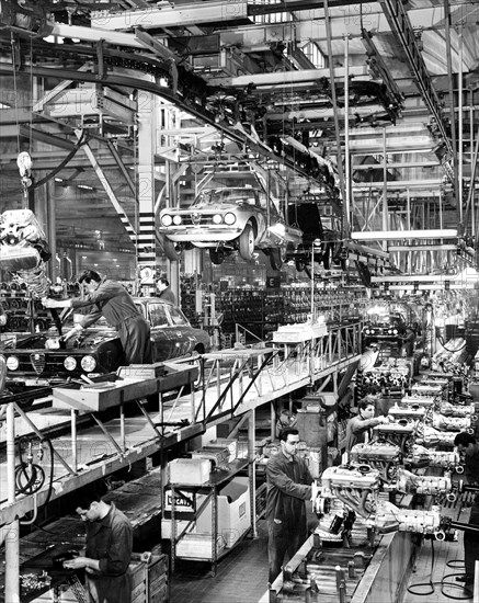 département de montage des moteurs alfa romeo arese, 1968