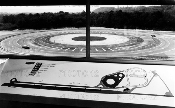 tableau synoptique des champs et usines d'essais de pneus pirelli, 1969