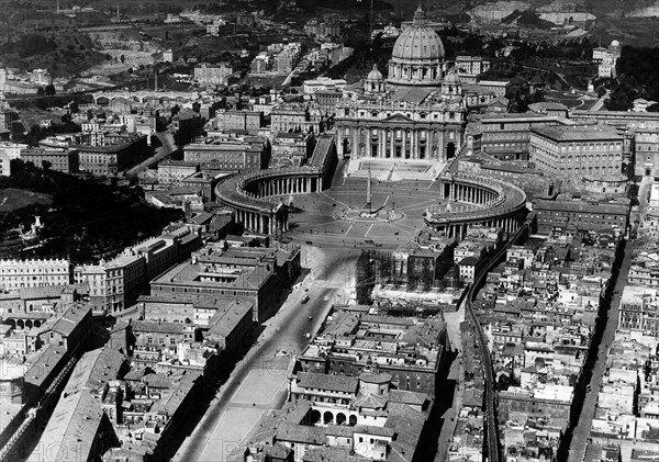 service du vatican, vue de la place saint-pierre, 1940