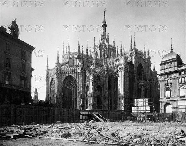 milan, corso vittorio emanuele coin de la piazza del duomo, 1910 1920