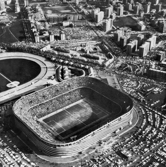 italie, lombardie, milan, le stade san siro, 1971