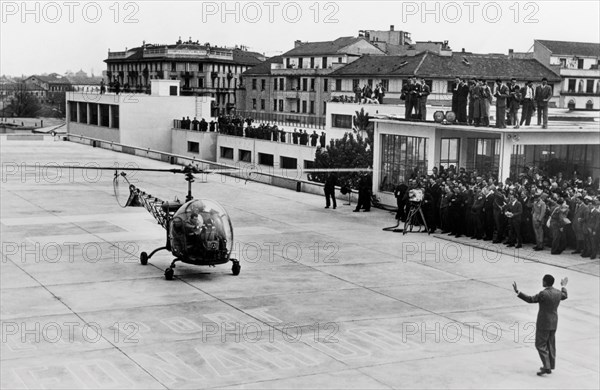 italie, lombardie, milan, inauguration de la foire commerciale, 1950