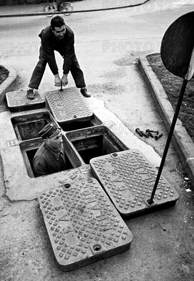 italie, milan, activités d'entretien des routes, 1920 1930