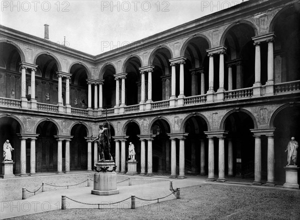 italie, milan, cour de brera construite en 1565 par pellegrini, 1910 1920
