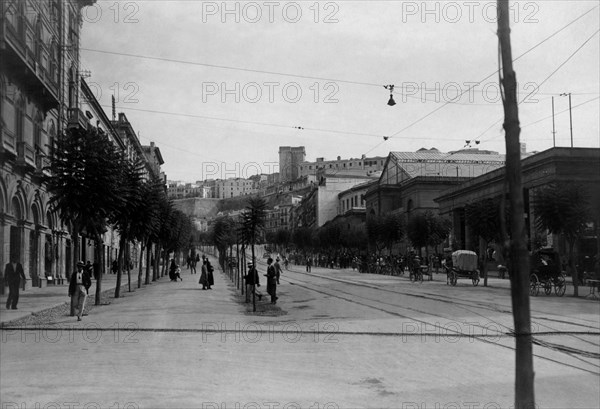 sardaigne, cagliari, largo carlo felice, 1910 1920