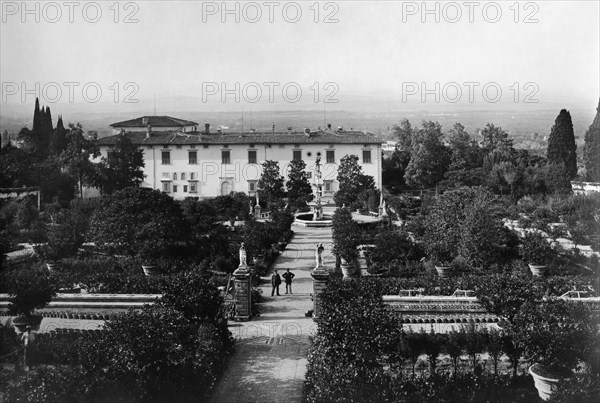 toscane, florence, vue de la villa medicea di castello, 1910 1920