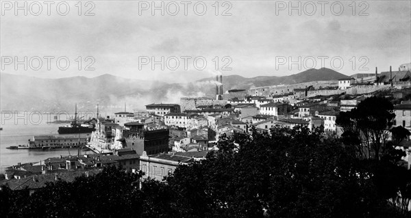 toscane, vue de portoferraio, 1920 1930