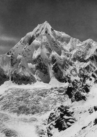 chine, himalaya, un glacier himalayen vu du côté chinois, 1940 1950