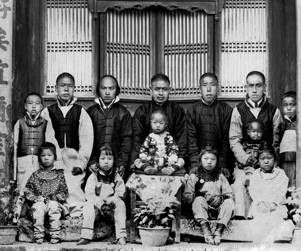 asie, chine, famille chinoise à canton, 1920 1930