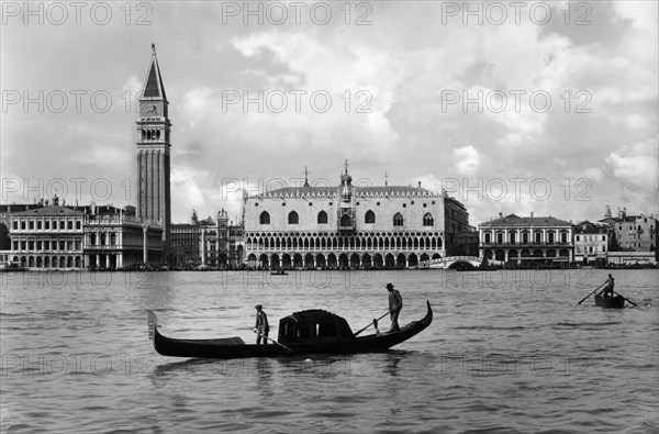 italie, veneto, venise, bassin de san marco à venise, 1910 1920