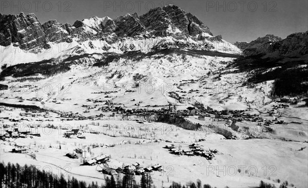 italie, veneto, monte cristallo et le bassin de cortina d'ampezzo, 1920 1930