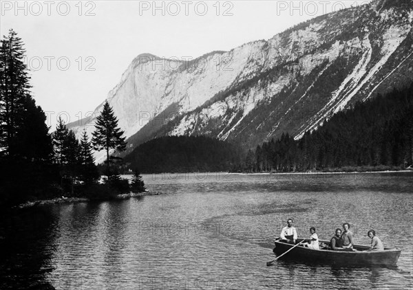 italie, trentino alto adige, lac tovel, mur de monte corno, 1920