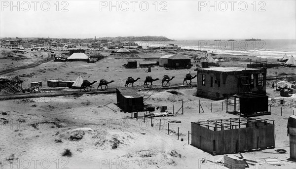 medio oriente, israele, tel aviv, traccia della futura via allenby, 1919