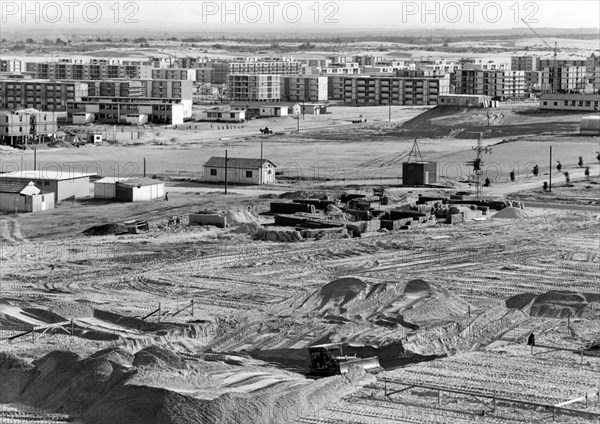 moyen-orient, israël, vue d'ashdod, 1963