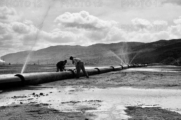 moyen-orient, israël, travaux de canalisation, 1963