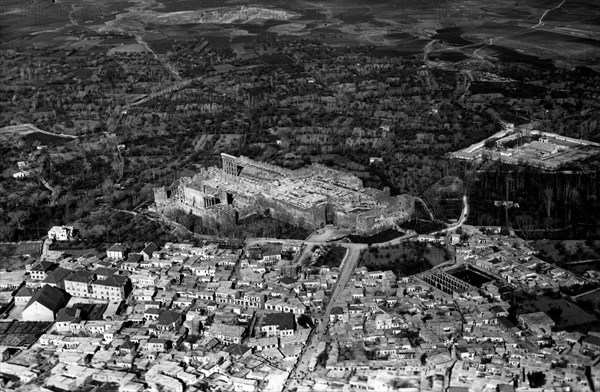 moyen-orient, liban, site archéologique de baalbek, temple du dieu soleil, 1954