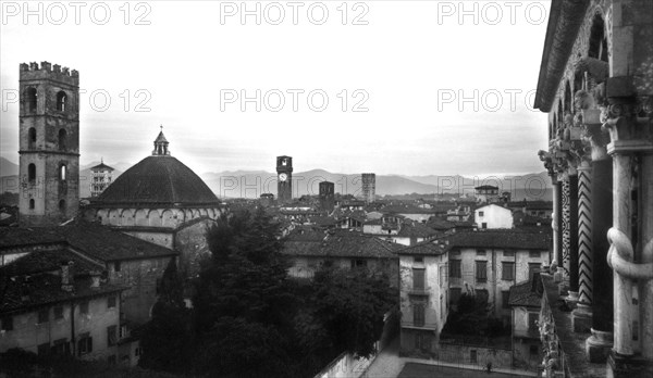 toscane, lucca, vue de la ville, 1910 1920