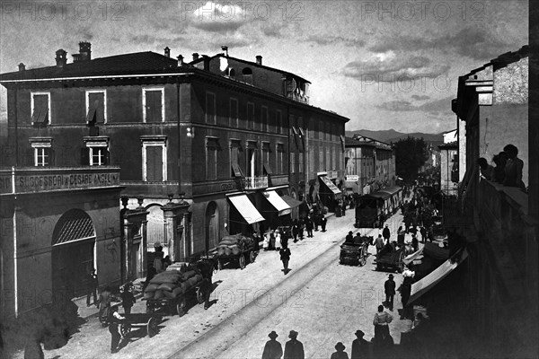 italie, toscane, lucca, vue du borgo giannotti, 1900