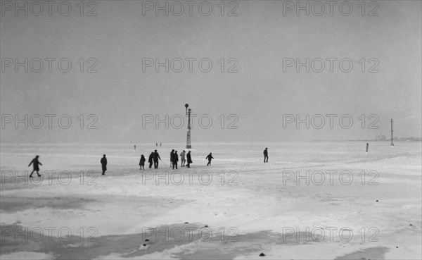 italie, venise, icy fondamenta nuove, 1928 1929