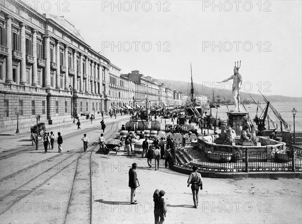 italia, sicilia, messina, veduta di corso vittorio emanuele, 1900 1910