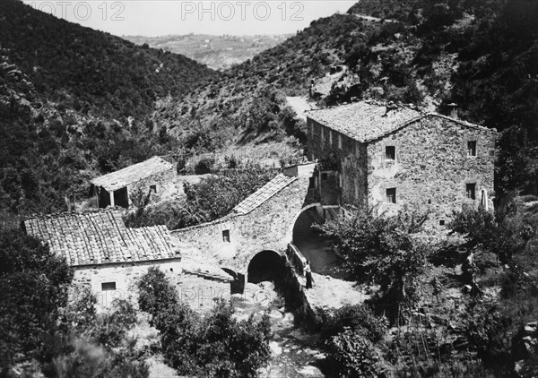 europe, italie, toscane, pise, pomarance, vue de bagno san michele, 1920