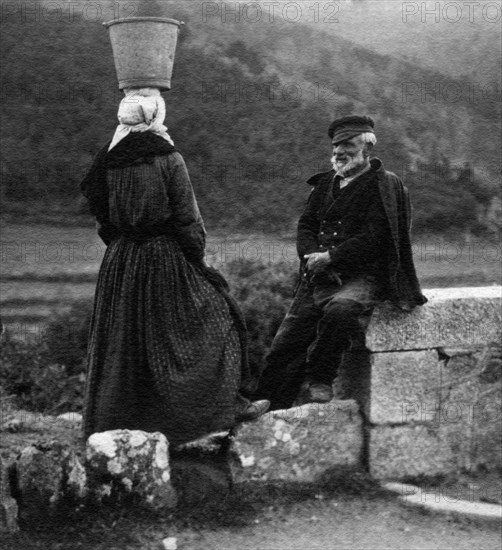 europe, france, corse, bergers au repos, 1910