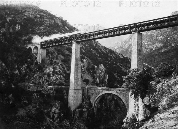 europe, france, corse, venaco, vue du pont du vecchio, 1910 1920