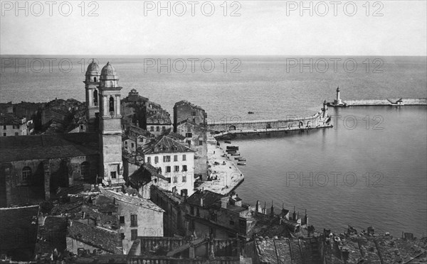 europe, france, corse, bastia, vue du port, 1910 1920