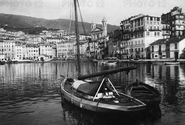 europe, france, corse, bastia, le vieux port, 1910 1920