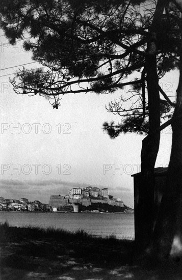 europe, france, corse, calvi, panorama, 1920 1930