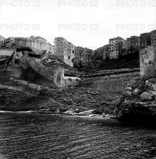 europe, france, corse, corsica, bonifacio, port, 1957